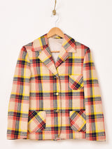 チェック柄 テーラードジャケット