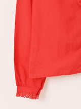 アメリカ製 長袖 フリルブラウス