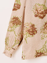 花柄 長袖 フリルブラウス