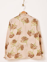 花柄 長袖 フリルブラウス