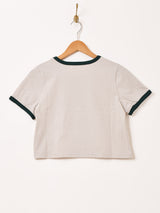 【4色展開】Elcamino クロップド プリント リンガーTシャツ