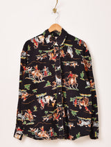 総柄 カウボーイ 長袖シャツ