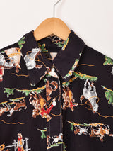 総柄 カウボーイ 長袖シャツ