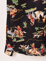 総柄 カウボーイ 長袖シャツ