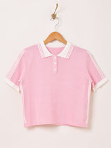 【3色展開】Meridian ラインデザイン 半袖 ポロセーター