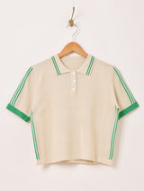 【3色展開】Meridian ラインデザイン 半袖 ポロセーター