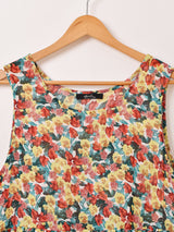 【3色展開】Meridian 花柄 シアー フリル ノースリーブワンピース