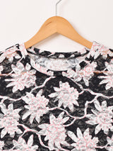 Meridian 花柄 レース 半袖カットソー