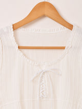 【3色展開】Meridian レースアップ 半袖 トップス