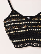 【2色展開】Emerald Motel メタルビーズ 刺繍 ビスチェ