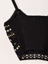 【2色展開】Emerald Motel メタルビーズ 刺繍 ビスチェ