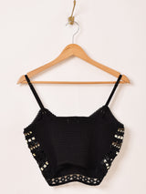 【2色展開】Emerald Motel メタルビーズ 刺繍 ビスチェ