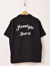 【4色展開】Backers 刺繍 半袖 オープンカラーシャツ 「Moonlight Bowl 66」