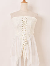 【2色展開】Meridian コルセットデザイン レース ビスチェ