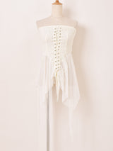 【2色展開】Meridian コルセットデザイン レース ビスチェ