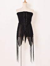 【2色展開】Meridian コルセットデザイン レース ビスチェ