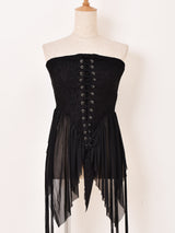 【2色展開】Meridian コルセットデザイン レース ビスチェ