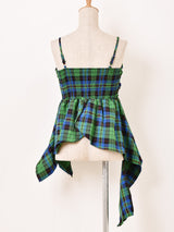 【3色展開】Meridian チェック柄 アシンメトリー キャミソール
