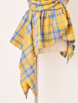 【3色展開】Meridian チェック柄 アシンメトリー キャミソール