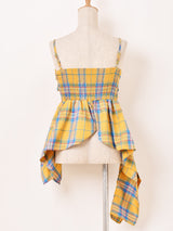【3色展開】Meridian チェック柄 アシンメトリー キャミソール