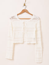 【2色展開】Meridian レース フリル カーディガン