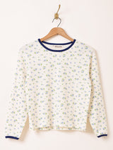 【2色展開】Elcamino 花柄 ワッフル ロングスリーブTシャツ