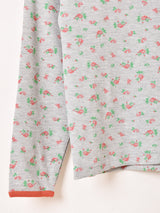 【2色展開】Elcamino 花柄 ワッフル ロングスリーブTシャツ
