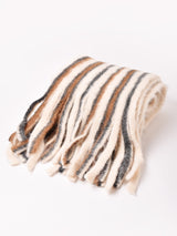 【3色展開】フリンジ ストライプ柄 マフラー