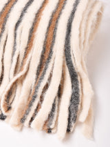 【3色展開】フリンジ ストライプ柄 マフラー