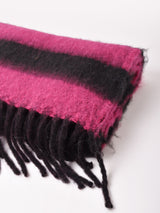 【2色展開】ボーダー柄 フリンジ マフラー