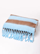 【2色展開】ボーダー柄 フリンジ マフラー