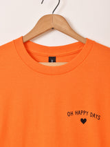 【2色展開】 プリント ロングスリーブTシャツ「OH HAPPY DAYS」