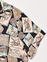 Emerald Motel 総柄 半袖 オープンカラーシャツ