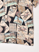 Emerald Motel 総柄 半袖 オープンカラーシャツ