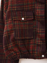 【2色展開】Meridian チェック柄 フェイクファー ブルゾン