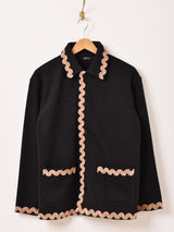 【2色展開】Meridian ヴィンテージ風 テープ刺繍 ジャケット