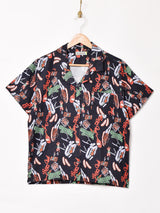 Emerald Motel バーベキュー柄 半袖 オープンカラーシャツ