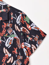 Emerald Motel バーベキュー柄 半袖 オープンカラーシャツ