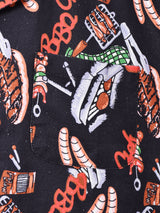 Emerald Motel バーベキュー柄 半袖 オープンカラーシャツ