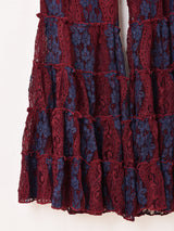 Meridian 2カラーレース フリルヘム ロングパンツ