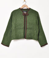 【3色展開】Meridian チャイナカラー パイピング カーディガン