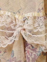 70's Made in USA "GUNNE SAX" レース 花柄 長袖ワンピース