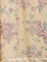 70's Made in USA "GUNNE SAX" レース 花柄 長袖ワンピース