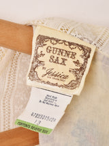70's Made in USA "GUNNE SAX" レース 花柄 長袖ワンピース