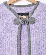 【3色展開】Meridian チャイナカラー パイピング カーディガン