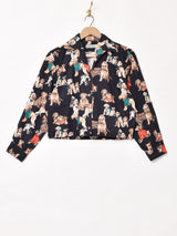 Emerald Motel アニマル柄 長袖 オープンカラーシャツ