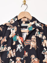 Emerald Motel アニマル柄 長袖 オープンカラーシャツ