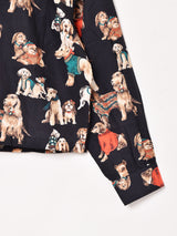 Emerald Motel アニマル柄 長袖 オープンカラーシャツ