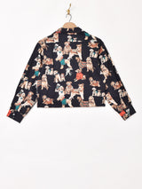 Emerald Motel アニマル柄 長袖 オープンカラーシャツ