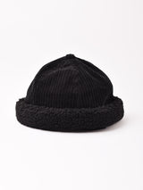 【3色展開】太畝コーデュロイ ボア ロールキャップ